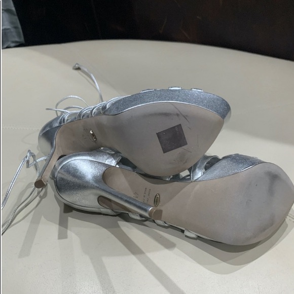 New Sergio Rossi high heel sandals grey leather. - Picture 7 of 8